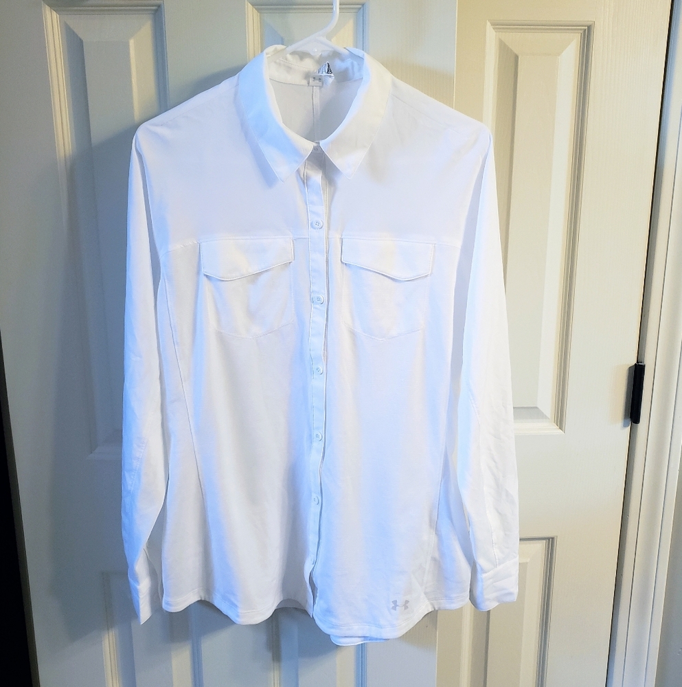 Under Armour Womens White Casual/Hiking Button Down Shirt